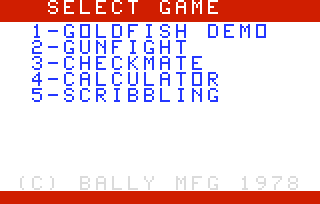 Goldfish Demo (Cart Version) Menu Screen